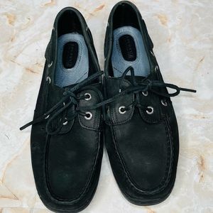 SPERRY BLUEFISH BOAT SHOES - Top Side 2 Eye Lace Black Slip On Boat ShoeS